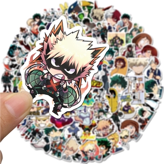 ลายการ์ตูนอะนิเมะ My Hero Academia 100 แผ่น sticker กันน้ำ สติ๊กเกอร์ ใช้ซ้ำได้ กระโปรงหลังรถ โทรศัพท์มือถือ