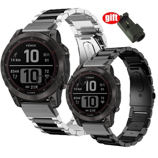 ภาพหน้าปกสินค้าสายนาฬิกาข้อมือ สเตนเลส โลหะ สําหรับ Garmin Fenix 7X 7 7S 6S 6 6X Pro Solar Enduro 5X Plus 3HR Descent MK1 Mk2 Mk2i ซึ่งคุณอาจชอบสินค้านี้