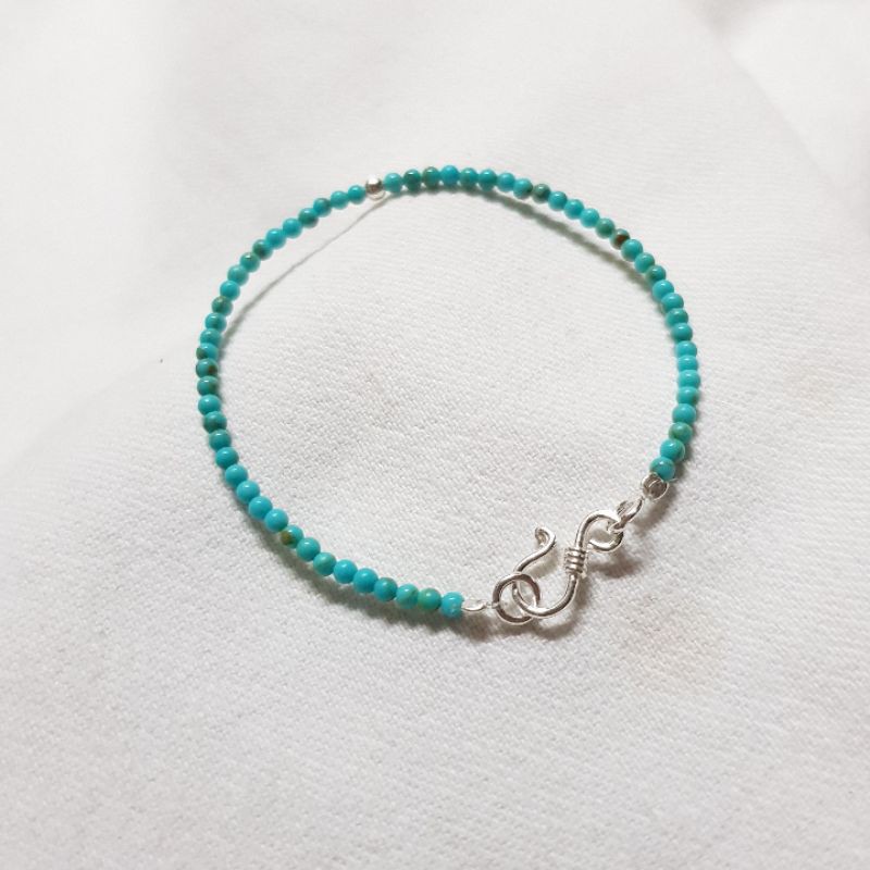 ภาพสินค้าMini turquoise bracelet กำไลหินนำโชค เทอร์ควอยซ์ ความหรูหรา อมตะ จากร้าน holy.gemmologo บน Shopee ภาพที่ 7