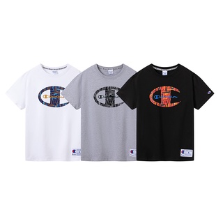 🚛 พร้อมส่ง เสื้อยืด CHAMPION T-SHIRT เสื้อยืดแขนสั้นพิมพ์ลาย เสื้อยืดทรงหลวม ของแท้100%