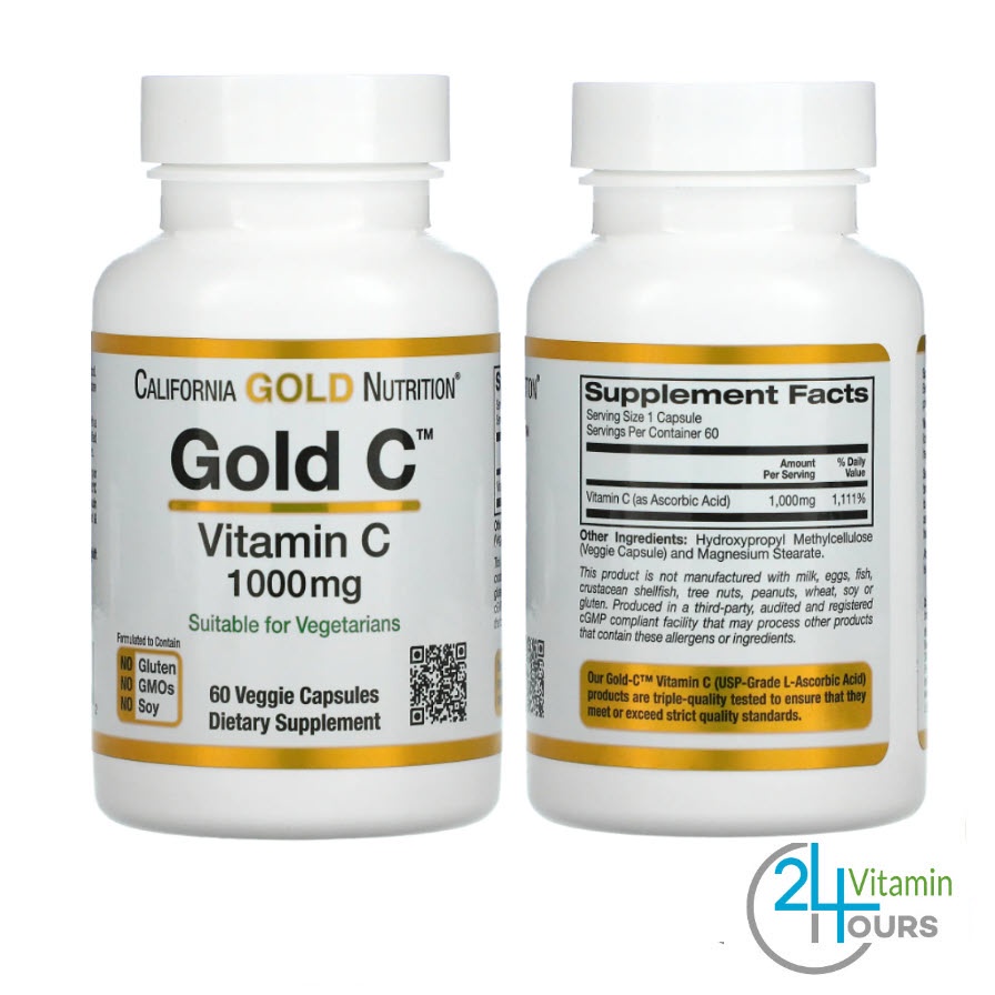 California Gold Nutrition , Gold C , Vitamin C , 500 mg / 1,000 mg , 60 ...