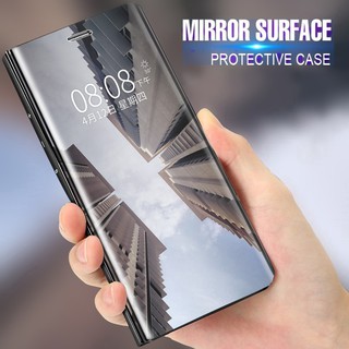OPPO A5/A3s A59/F1s Flip Stand Mirror Case Clear View PU Leather Cover