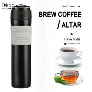 【Ready Stock】 French Press for coffee&amp;amp;tea Protable Plastic Coffee Mug Coffee Bottle Great for Commuter, Camping, Outdoors and Office 【Doom】