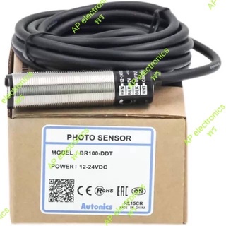 BR100-DDT BR100DDT  Photo sensor M18 ชนิด NPN ระยะจับ 10CM ไฟ12-24VDC ❌❌❌สินค้าพร้อมส่งที่ไทย จัดส่งเร็วมาก ส่งทุกวัน