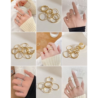 สินค้า Ring Set Female Light Luxury Niche Design Simple and Refined Fashion Personality Opening Adjustable Ring