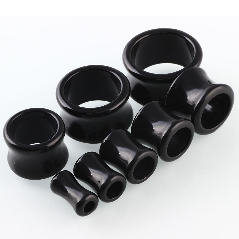 ภาพหน้าปกสินค้าDouble Flare Acrylic Hollow Saddle Ear Tunnels Plugs