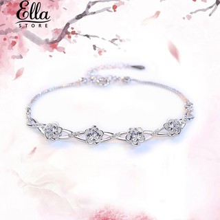 เครื่องประดับสร้อยข้อมือโซ่ผู้หญิงวินเทจพลัม blossom rhinestone