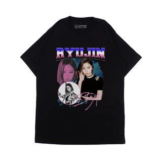 เสื้อยืดผ้าฝ้ายพิมพ์ลาย Kpop BOOTLEG SERIES - Ryujin ITZY Black Tshirt