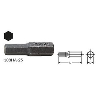 KOKEN 108HA-25 ดอกไขควงตอก 1/8"x25 mm. หัว 6P แกน 1/4"