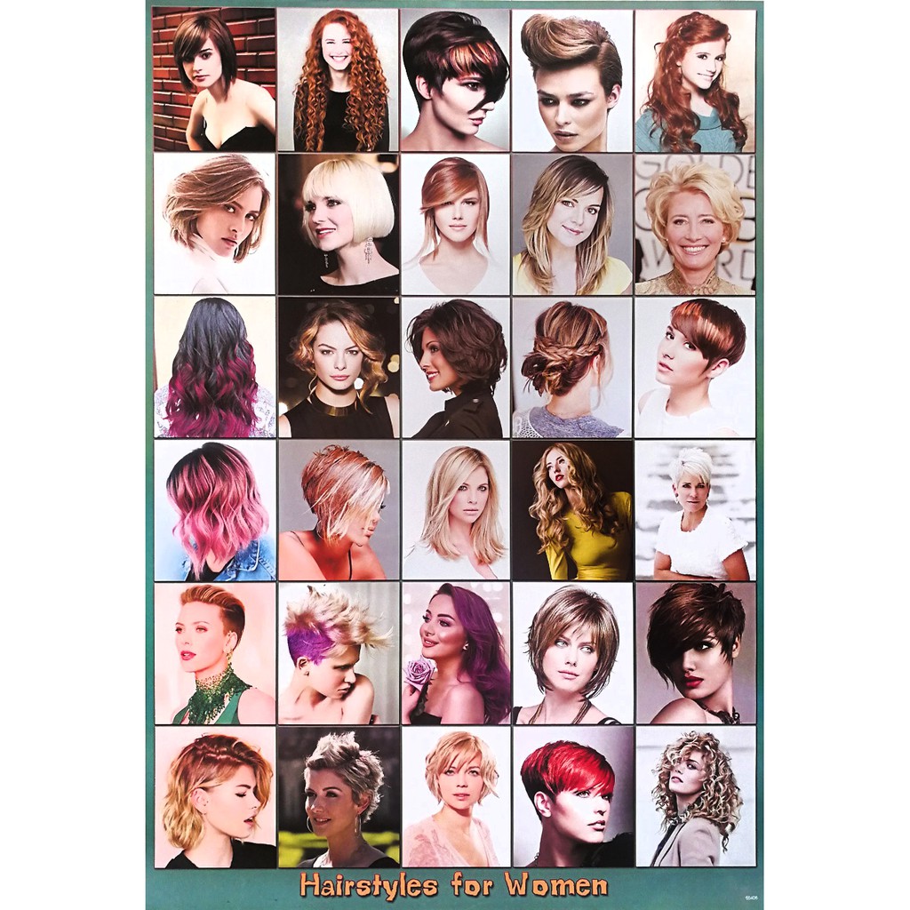 โปสเตอร์-ทรงผมผู้หญิง-womens-hairstyles-poster-24-x35-inch-fashion-barber-beauty-salon-hairdresser-v5