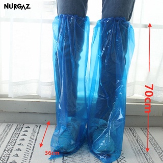 NURGAZ【1คู่】ถุงคลุมรองเท้ากันน้ำ แบบใช้แล้วทิ้ง ถุงคลุมรองเท้าป้องกันการเปรอะเปื้อน ทำจากวัสดุPEอย่างหนา ยืดหยุ่นเบา