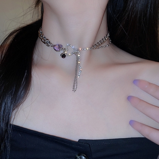 ✨BELLA✨Korean fashion titanium pearl love necklace