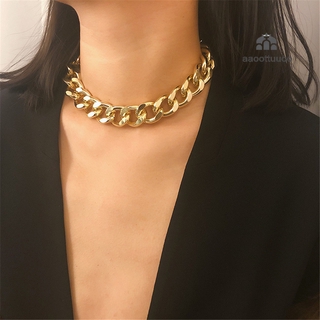 Choker Necklace Collar Statement Hip Hop Big Chunky Aluminum Gold Color Thick Chain Necklace