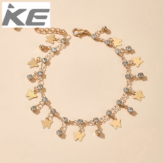 Creative Rhinestone Butterfly Jewelry Popular Shiny Tassel Diamond Butterfly Element Anklet fo