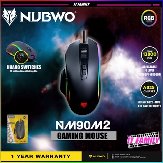 สินค้า เมาส์เกมมิ่ง NUBWO Mouse Gaming Macro รุ่น NM-90M2 BLACK ★★ประกันศูนย์ 1 ปี