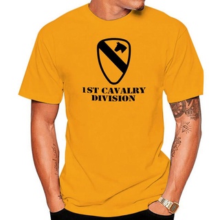 เสื้อยืดลําลอง แขนสั้น คอกลม พิมพ์ลาย Army 1st Cavalry สําหรับผู้ชายสามารถปรับแต่งได้