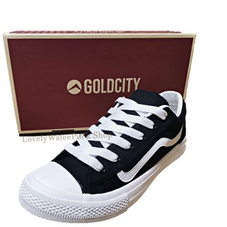 สินค้า GoldCity No-502 WAVE︾ รองเท้าผ้าใบแฟชั่น ดำขาว-ครีมเขียว-ครีมแดง  Size 37-45