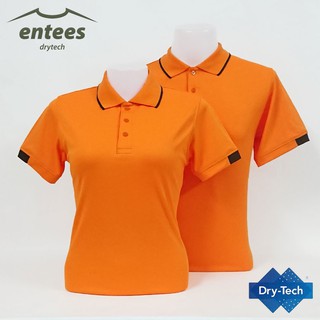 เสื้อโปโล DryTech X2 สีส้ม ปกริ้วดำ