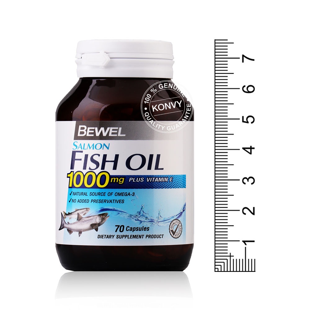 ภาพประกอบของ Bewel Salmon Fish Oil Plus Vitamin E 1000mg 70 Capsules.