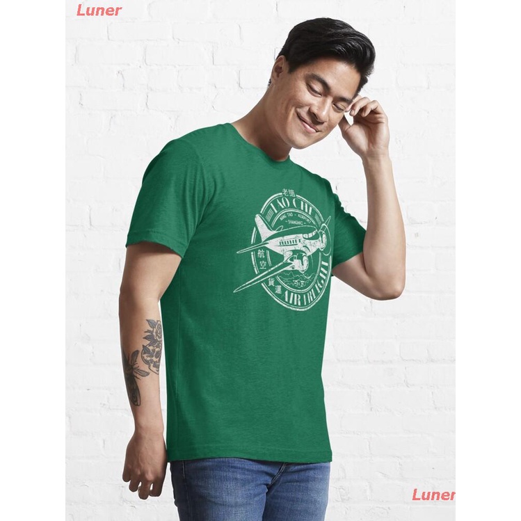 luner-เสื้อยืดลำลอง-lao-che-air-freight-distressed-white-essential-t-shirt-sports-t-shirt