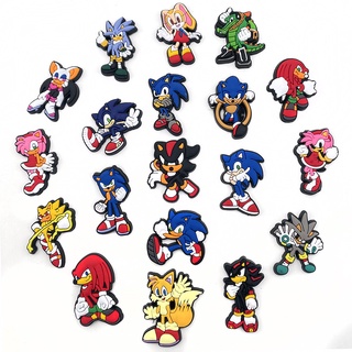 จี้การ์ตูนอนิเมะ Jbitz น่ารัก เครื่องประดับ สําหรับตกแต่งรองเท้า Crocs Sonic The Hedgehog Jibitz Charm