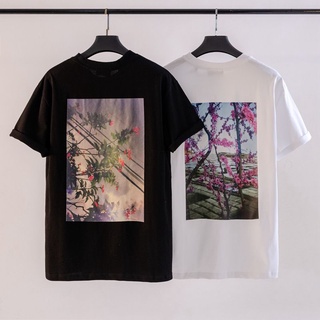 [S-5XL]FOG Fear of God 2022 Boxy Flower Forest Print  sleeved T-shirt (สีขาว S ภูเขา, ซากุระ พร้อมจัดส่ง)