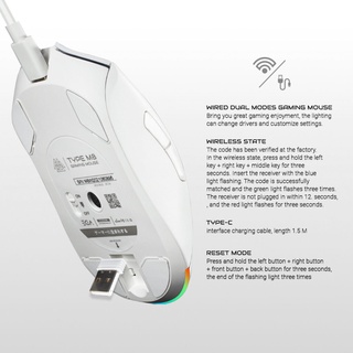 ร้านแนะนำเมาส์ไร้สาย EGA Type M8 Wireless Optical Mouse RGB เมาส์เกมมิ่งไร้สาย เมาส์เกมมิ่ง ประกันศูนย์ 2 ปี img 3