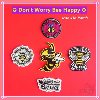 ♚ แผ่นรีดติดเสื้อ ลาย Dont Worry Bee Happy Iron-On ♚ แผ่นแพทช์รีดติดเสื้อ DIY 1 ชิ้น