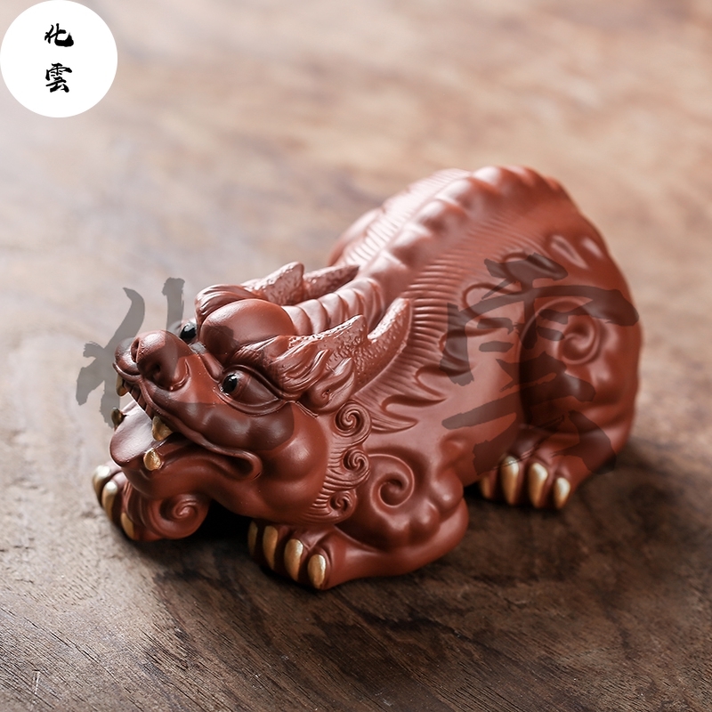 huayun-yixing-zisha-fuyuan-dragon-turtle-ถาดชา-แฮนด์เมด-สําหรับตกแต่งพิธีชงชา
