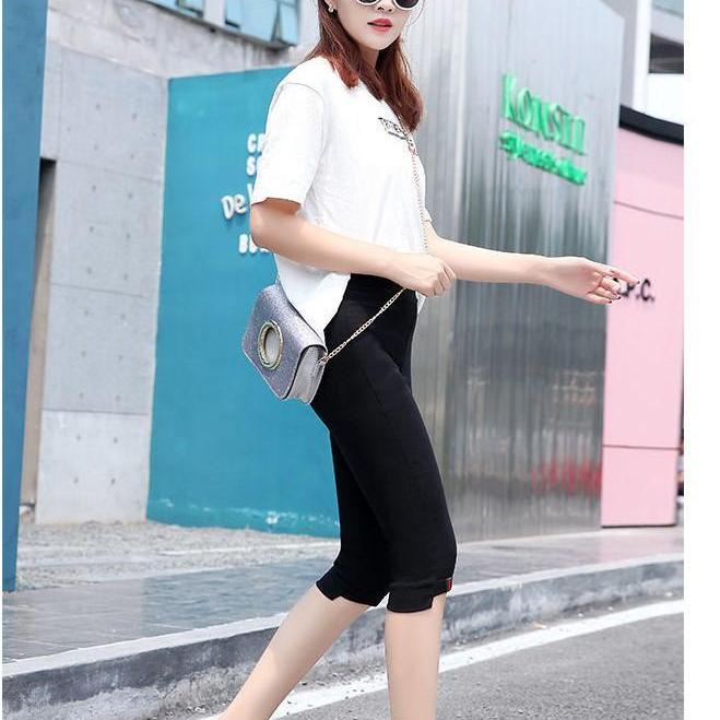fashion-กางเกงเอวยางยืด-4-ส่วน-สีดำ-รุ่น-6010