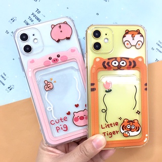 พร้อมส่ง!! i11/12/13/13Pro/13Promax เคสนิ่มใสกันกล้อง TPU ด้านหลังมีช่องใส่การ์ด เคสมือถือกันกล้อง เคสใส่การ์ด