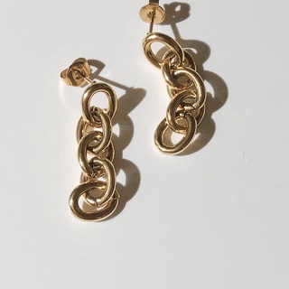 ASHIRA (18k gold plated) chain earrings chunky chain earrings chain link drop earrings ต่างหูโซ่ ต่างหูก้าน ต่างหูสายฝ