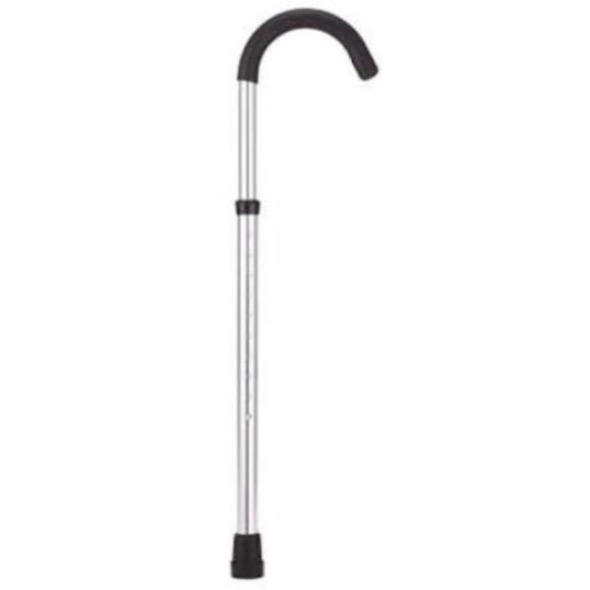 ไม้เท้าอลูมิเนียมขาเดียว-ปรับสูงต่ำได้-walking-cane-silver-adjustable-aluminum-curve-handle-single-point
