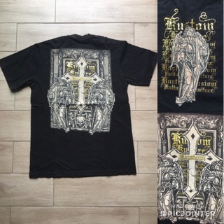 Kustom Kulture T Shirt Tee เสื้อยืด แนว Punk Rock ลายไม้กางเขน sz M