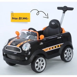 รถขาไถ Mini Cooper Foot To Floor Ride-On - Black-Orange