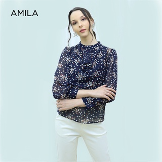 AMILA Blouse AM-B815 ชิฟฟอนอังโกร่า T แขนยาว IGPU21-7