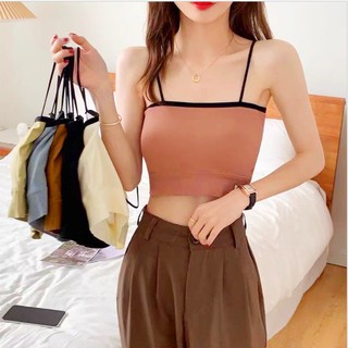 สินค้าพร้อมส่งจากไทย💥Angle Bra 💥 (F527) เสื้อครอปสายเดี่ยว  ผ้านุ่มใส่สบาย