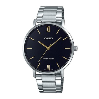 สินค้า Casio Standard นาฬิกาข้อมือผู้ชาย สายสแตนเลส รุ่น MTP-VT01D,MTP-VT01D-1B,MTP-VT01D-1BUDF - สีดำ