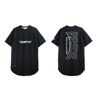 เสื้อยืดผ้าฝ้ายGRIMYTH  GM-TEE-152-1 PRIDE BLACKL XL  XXL 3XL