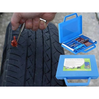 11 Tire Repair Kit PCS ยางชุดซ่อมแซมยางชุดเครื่องมือซ่อมแซมสำหรับรถจักรยานยนต์ที่มีกล่อง