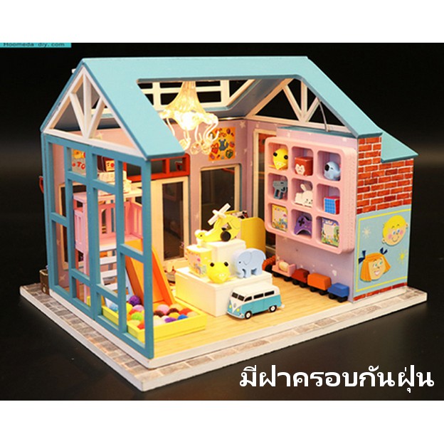 พร้อมส่งทันทีบ้านตุ๊กตา-diy-ร้านขายของเล่น-ฝาครอบ