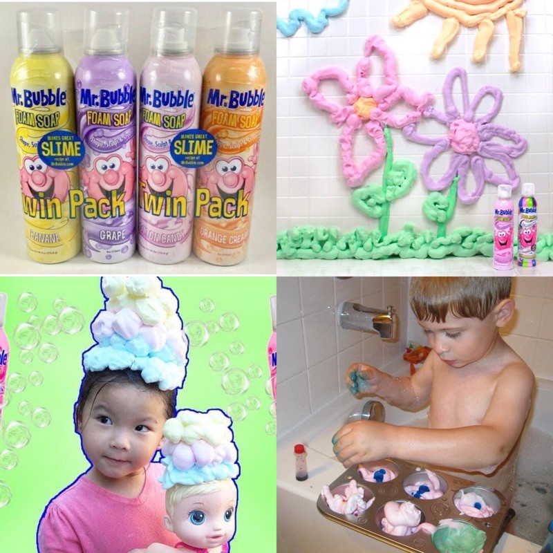 นำเข้า-พร้อมส่ง-โฟมปั้น-อาบน้ำเด็ก-สบู่เด็กปั้นโฟม-mr-bubble-foam-soap-ขนาด-8-oz-foam-soap-เป็นฟองโฟมนุ่ม-ๆ