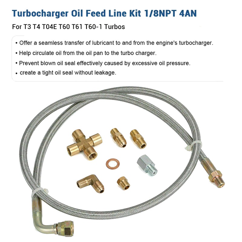 ชุดสายน้ํามันเทอร์โบ-1-8-npt-4an-t3-t4-t3-t4-t04e-t70-t66-t67-gt35-gt45