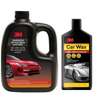 3M ผลิตภัณฑ์ล้างรถผสมแว๊กซ์ 1ลิตร + 3M ครีมแว๊ก Car Wax 400ml