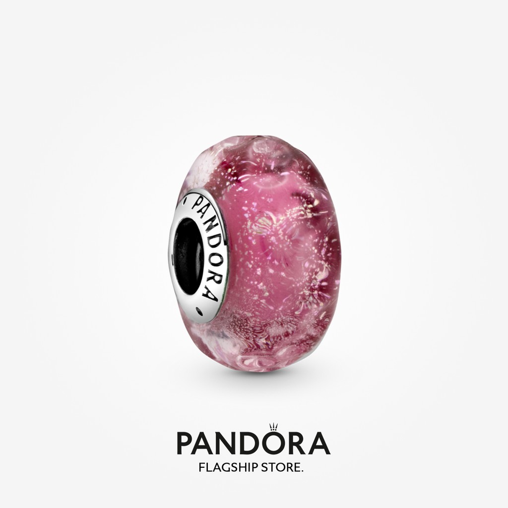 pandora-ชาร์มแก้วมัราโน่-แฟนซี-สีชมพู