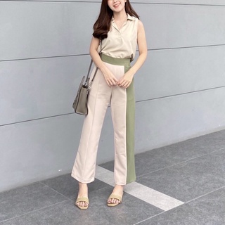 (ส่งต่อ) SHUUXME รุ่น Gina pant สีเบจเขียว