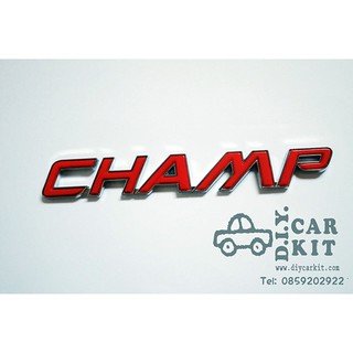 โลโก้ติดรถยนต์ CHAMP สีแดง