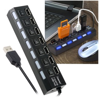 ภาพหน้าปกสินค้าHigh Speed USB 2.0 Hub 7 Port ช่องต่อ USB 2.0 แบบ 7 ช่อง (สีดำ) ที่เกี่ยวข้อง