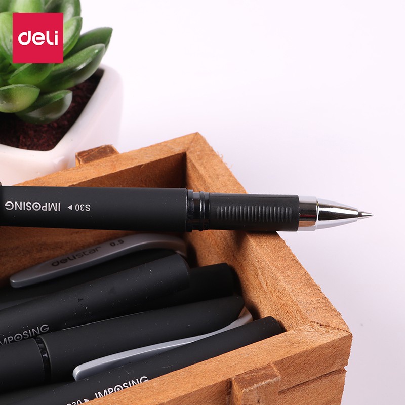 deli-ปากกาเจล-1-แท่ง-0-5มม-หมึกดำ-ปากกา-ปากกาดำ-รุ่น-s30-เครื่องเขียน-อุปกรณ์การเขียน-gel-pen