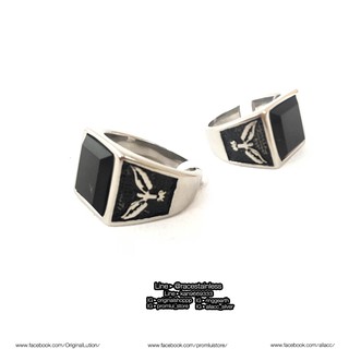 แหวน เงินนิลดำ อินทรี eagle สแตนเลสแท้ stainless 316l แหวนผู้ชาย แหวนแฟชั่น แหวนเท่ๆ แหวนสแตนเลส แหวน ring แหวนเลส